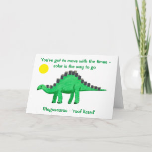 Cartão Stegosaurus dinosaur green energy birthday card
