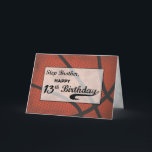 Cartão Step Brother 13 Birthday Basball Large<br><div class="desc">Quando você pretende fazer seu irmão mais feliz do que feliz no seu aniversário de 13, então você deve ser capaz de dar este cartão para compartilhar uma mensagem divertida que certamente despertará uma celebração divertida. O TEXTO NO COBRIR DESTE CARTÃO É O ESTILO DE GRUNGE QUE INTENCIONALMENTE PARECE ENVELHECIDO...</div>