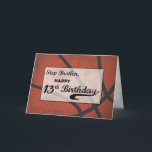 Cartão Step Brother 13 Birthday Basball Large<br><div class="desc">Quando você pretende fazer seu irmão mais feliz do que feliz no seu aniversário de 13, então você deve ser capaz de dar este cartão para compartilhar uma mensagem divertida que certamente despertará uma celebração divertida. O TEXTO NO COBRIR DESTE CARTÃO É O ESTILO DE GRUNGE QUE INTENCIONALMENTE PARECE ENVELHECIDO...</div>