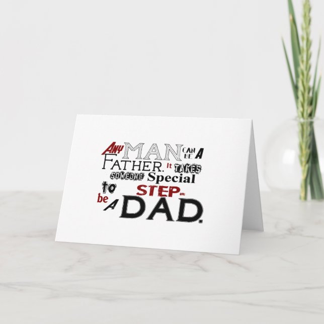 Cartão Step Dad Quote Fathers Day (Frente)