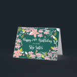 Cartão Step Sister 24th Birthday Green Flowers<br><div class="desc">Surpreenda sua amada irmã com este cartão que diz a ela que ela é única e maravilhosa. Este cartão de aniversário tem lindas flores na frente para enviar seu aniversário de 24 anos.</div>