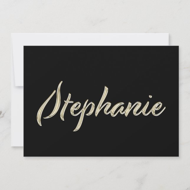 Cartão Stephanie white gold Handwriting Karte (Frente)