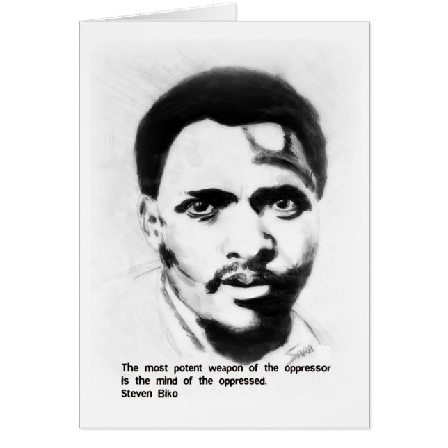 Cartão Steven Biko, lutador pela liberdade (Frente)