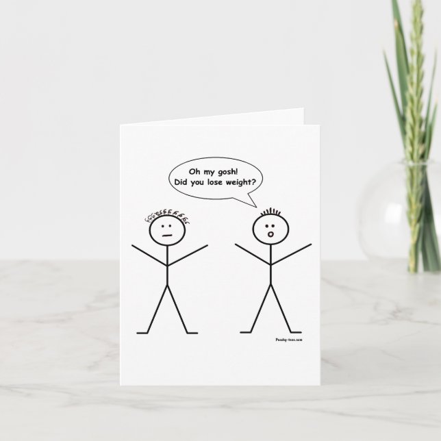 Cartão Stick Figure Lose Weight Notecard (Frente)