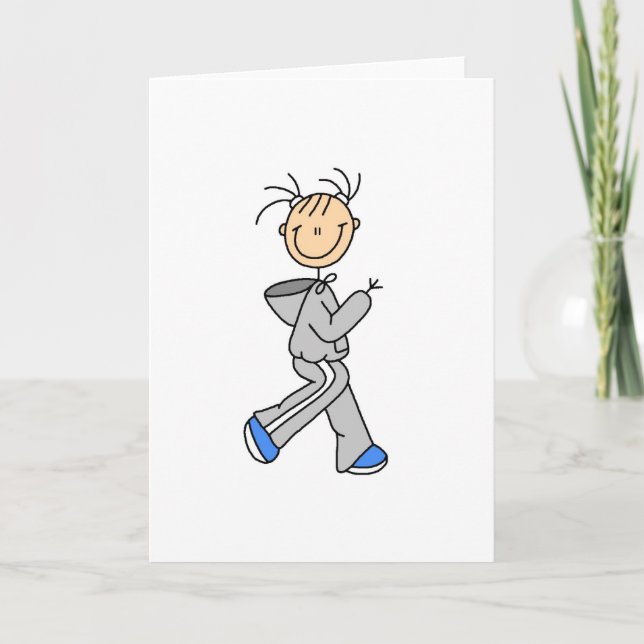 Cartão Stick Figure Running Card (Frente)