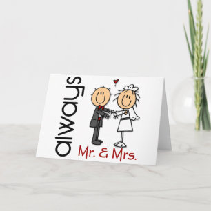 Cartão Stick Figure Wedding Casal Sr. & Sra. Always
