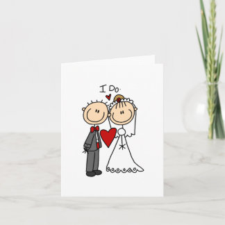 Cartão Stick Figures Wedding Note Card