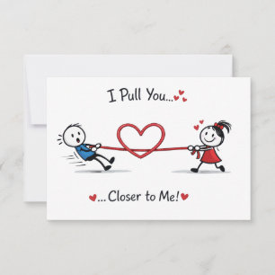 Cartão Stickman Cabo de Guerra do Amor