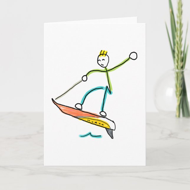 Cartão Stickman de Jetboard (Frente)