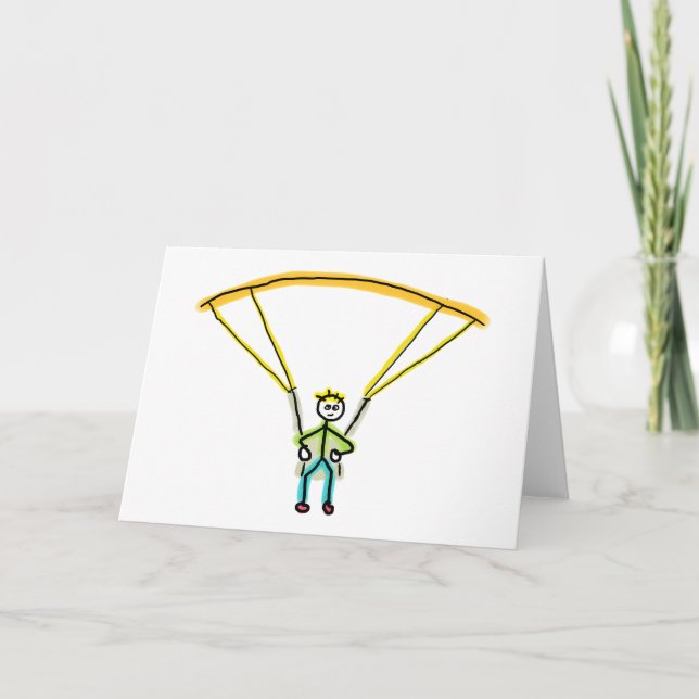 Cartão Stickman de Parapente (Frente)