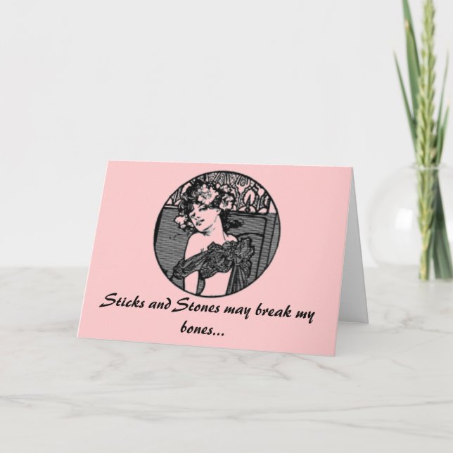 Cartão Sticks and stones... really good lawyer greeting (Frente)