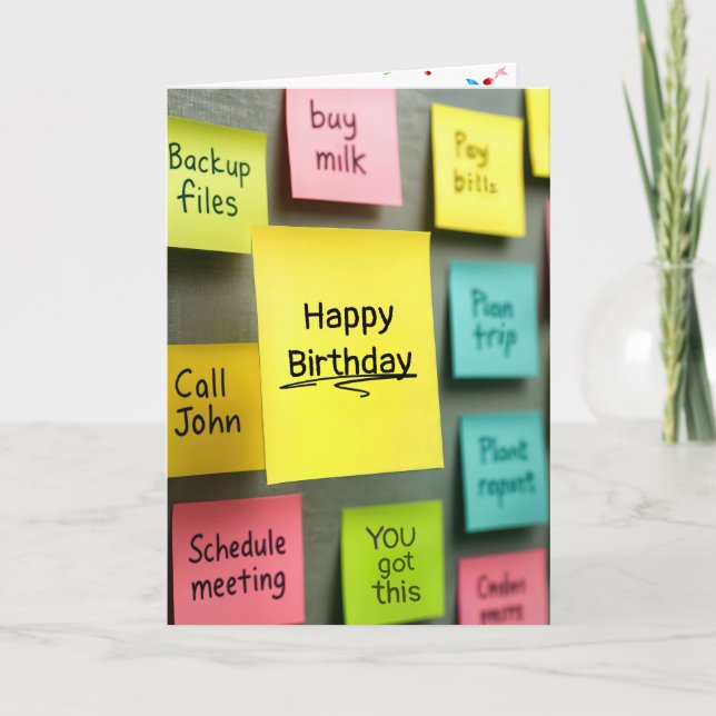 Cartão Sticky Note Birthday (Frente)