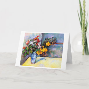 Cartão Still Life with Flowers in a Vase, Paul Cezanne
