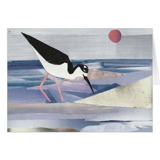 Cartão Stilt Preto-necked (Frente horizontal)