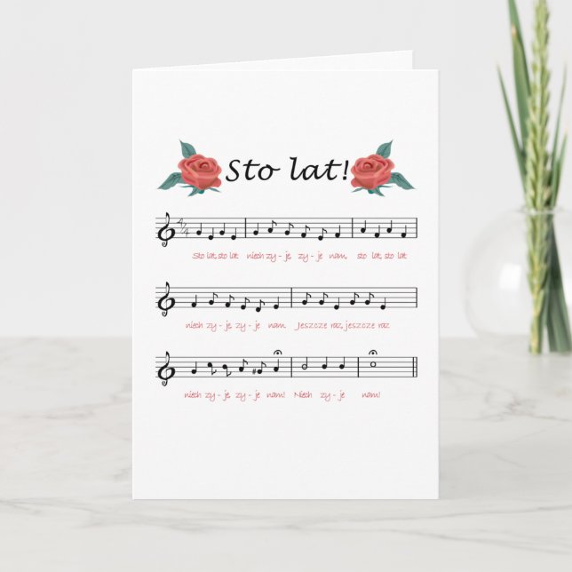 cartão "Sto lat!" (Frente)