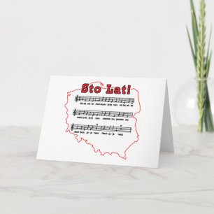 Cartão Sto Lat! Mapa Polonês da Música