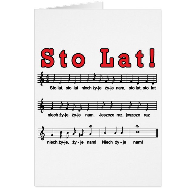 Cartão Sto Lat! Song (Frente)