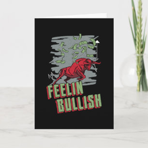 Cartão Stock Market Feelin Bullish Trading Bull Trader