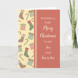 Cartão Stockings Son and Son in Law Christmas