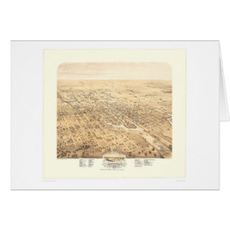 Cartão Stockton, mapa panorâmico 1870 de CA (1667A) -