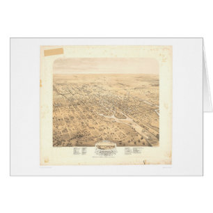 Cartão Stockton, mapa panorâmico 1870 de CA (1667A) - n