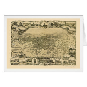 Cartão Stockton, mapa panorâmico de CA - 1895