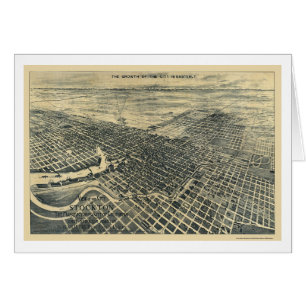 Cartão Stockton, mapa panorâmico de CA - 1895