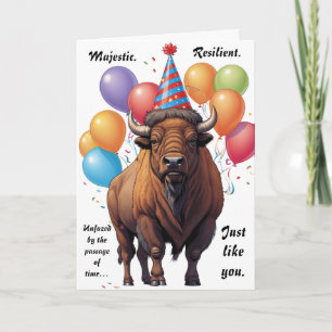 Cartão Stoic Bison Birthday Wisdom
