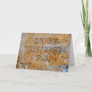 Cartão Stone Age Happy Birthday P.J.