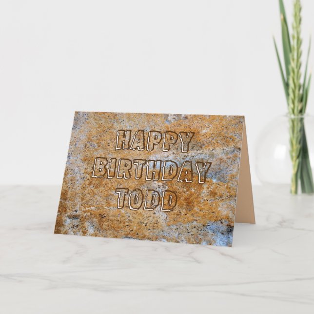 Cartão Stone Age Happy Birthday Todd (Frente)