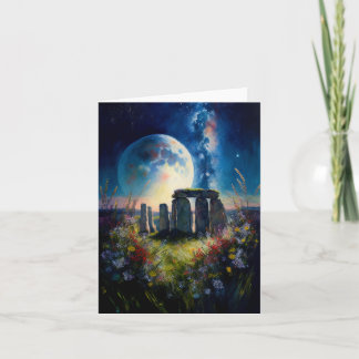 Cartão Stonehenge à luz da lua