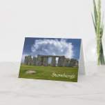 Cartão Stonehenge funny aging birthday<br><div class="desc">This card is sure to raise a giggle. With the English prehistoric monument on the front, it's a great reminder that the birthday person, really isn't that old. At least not compared to Stonehenge. Whether your birthday guy or girl is turning 40 or 80 this funny aging birthday card is...</div>