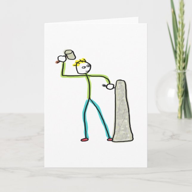 Cartão Stonemason Stickman (Frente)