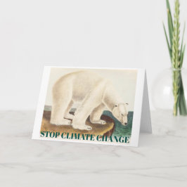 Cartão Stop Climate Change Global Warming Polar Bear