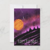 Storm Sky Illustration Purple Birthday