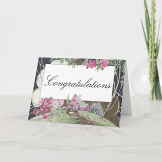 Cartão Storybook Cottage New Home Congratulations