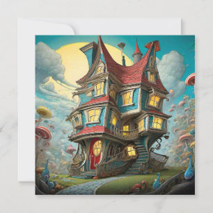 Cartão Storybook Whimsic Croked House Saudação