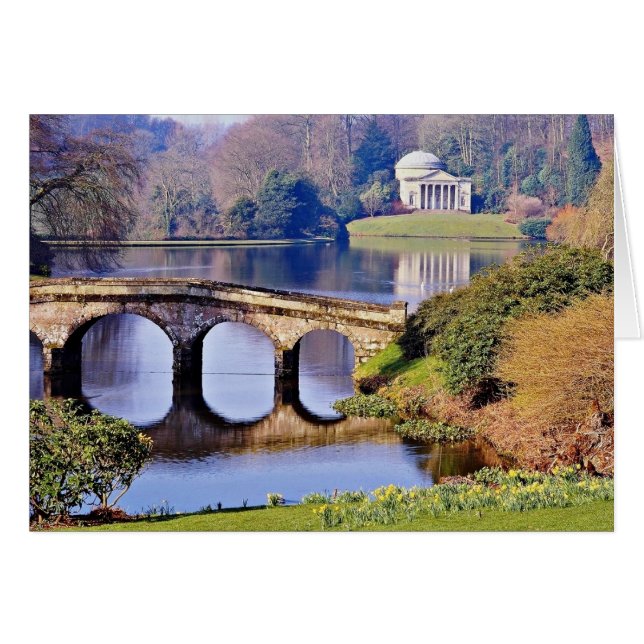 Cartão Stourhead Garden, flores de Wiltshire (Frente Horizontal)