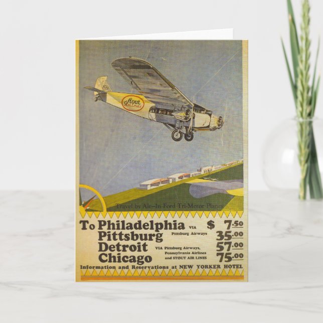 Cartão Stout Airlines (Frente)