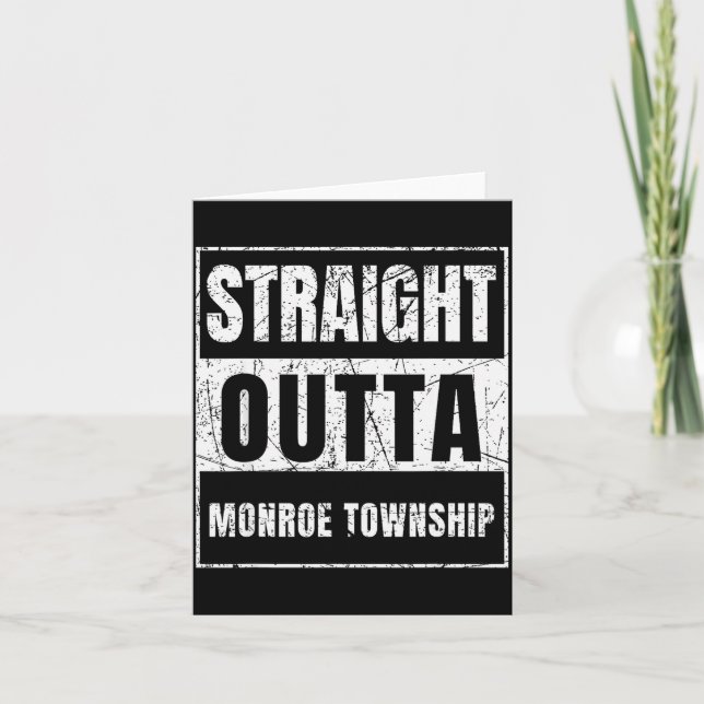 Cartão Straight Outta Monroe Township New Jersey  (Frente)