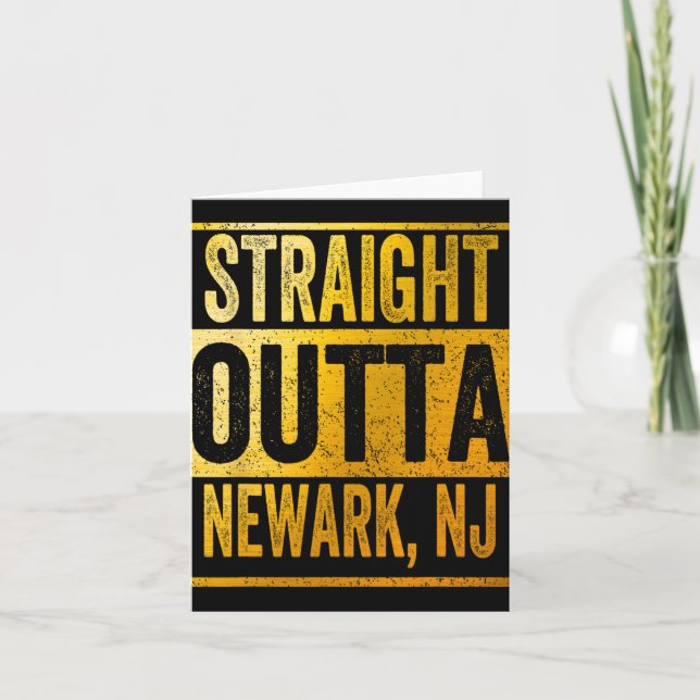 Cartão Straight Outta Newark New Jersey  (Frente)