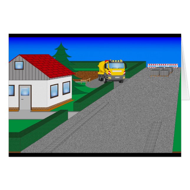 Cartão Straßen und Hausbau (Frente Horizontal)