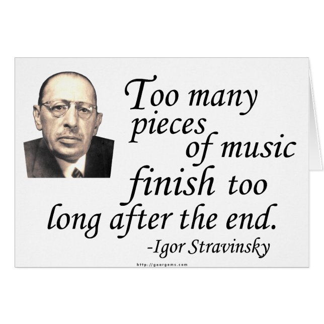 Cartão Stravinsky sobre o Final (Frente Horizontal)