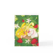 Strawberry Bunny Tea / Notecard