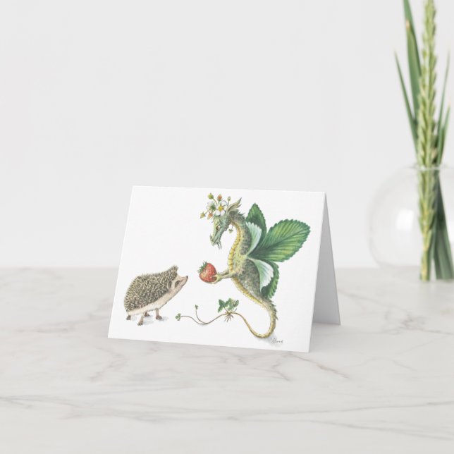 Cartão Strawberry Dragon notecard (Frente)