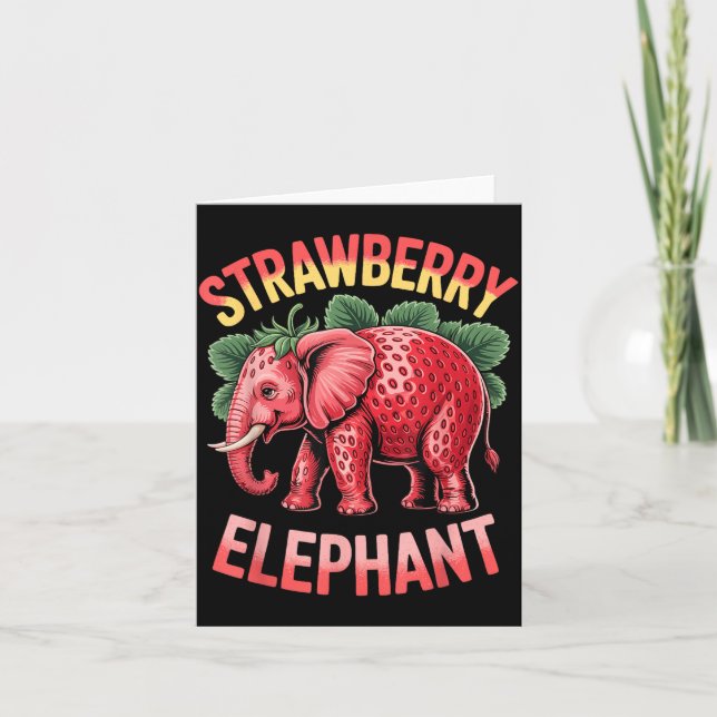 Cartão Strawberry Elephant Cute Meme Kids Italian Brainro (Frente)