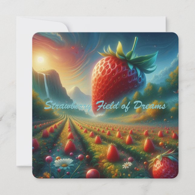 Cartão Strawberry Field of Dreams (Frente)