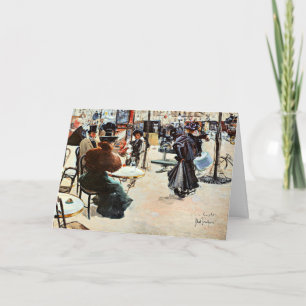 Cartão Street Scene, Cafe Terrace, Paris