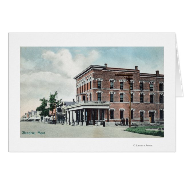 Cartão Street SceneGlendive, MT (Frente Horizontal)