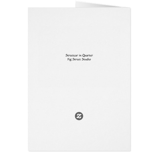 Cartão Streetcar No Trimestre Francês (Verso)